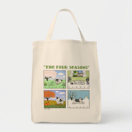 Tote Bag Les quatre saisons d'un Keeshond (Devant)