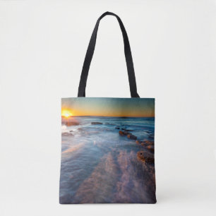 Tote Bag Les rayons du soleil illuminent l'océan Pacifique