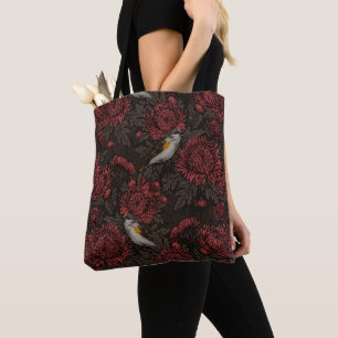 Tote Bag Les Reddébutants dans les chrysanthèmes en brun et