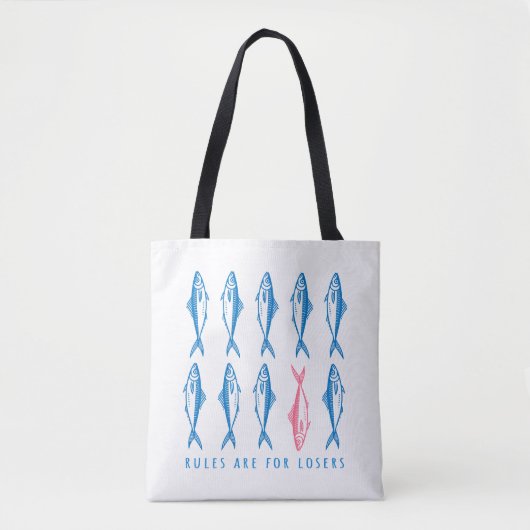 Tote Bag "Les règles sont pour les perdants" Funny Boho Coa (Devant)