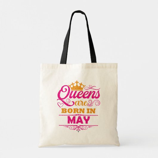 Tote Bag Les Reines Sont Nées En Mai Faux Parties scintilla (Dos)