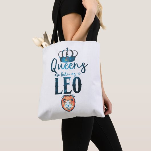 Tote Bag Les reines sont nées en tant que LEO Zodiac Sign J (De près)