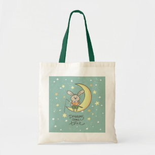 Tote Bag Les rêves deviennent réalité   Lapin sur la Lune