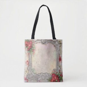 Tote Bag Les roses rouges victoriens de la vue W argentent