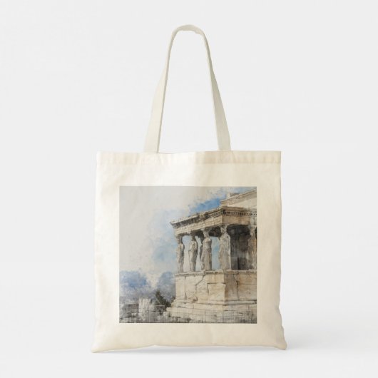 Tote Bag Les ruines des sites antiques aquarelles à Athènes (Dos)