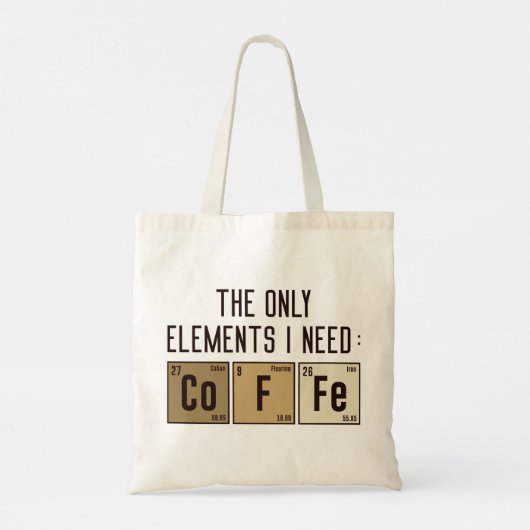 Tote Bag Les seuls éléments dont j'ai besoin (Dos)