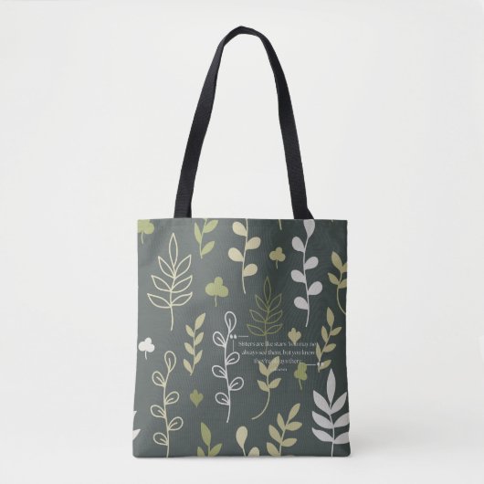 Tote Bag Les Soeurs Sont Comme Les Étoiles Floral Vert (Devant)