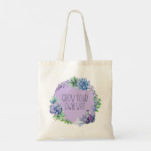 Tote Bag Les succulents continuent de grandir Aqua vert et  (Dos)