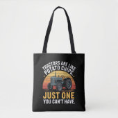 Tote Bag Les tracteurs sont comme des chips (Devant)