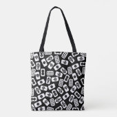 Tote Bag Les tuiles du Mahjong sont blanches sur noir (Dos)