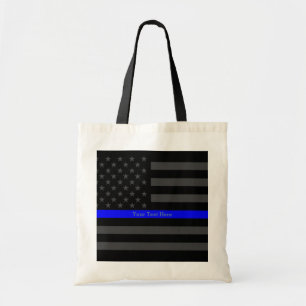 Tote Bag Les USA noirs personnalisés par Blue Line minces