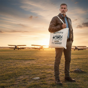 Tote Bag Les vieux pilotes ne meurent jamais Biplane Citati