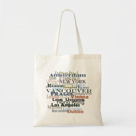 Tote Bag Les villes du monde entier (Devant)