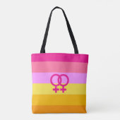 Tote Bag Lesbienne Dawn Pride Femmes qui aiment les femmes (Dos)