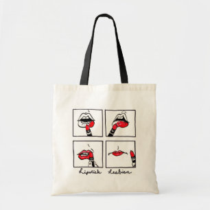 Tote Bag lesbienne fourre-tout de rouge à lèvres