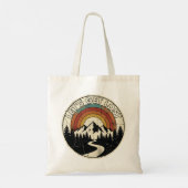 Tote Bag Let’s Get Lost Retro Mountain Adventure Outdoor (Dos)