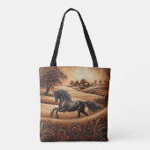 Tote Bag L'étalon noir au coucher du soleil (Dos)