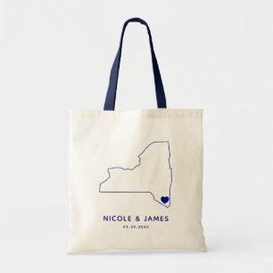 Tote Bag L'état de New-York épousant la carte bienvenue