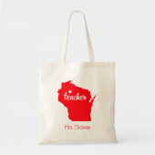 Tote Bag L'état du Wisconsin a personnalisé le professeur (Devant)