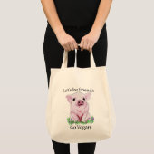 Tote Bag Lets soit des amis vont épicerie végétalienne (Devant (produit))