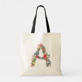 Tote Bag Letter A floral garden monogram  (Dos)
