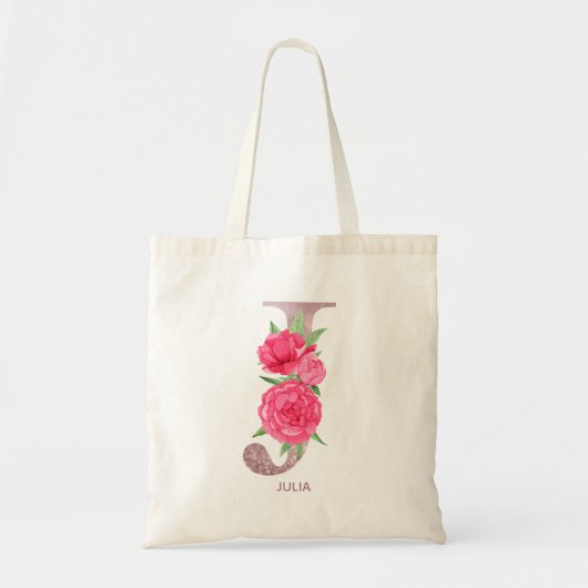 Tote Bag LetterJ Nom personnalisé monogramme bridesmaid (Devant)