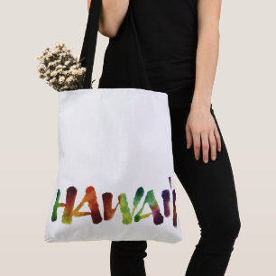 Tote Bag Lettrage de Hawai'i - amusement coloré de plage