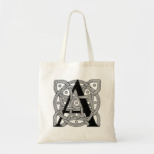 Tote Bag Lettre A Vintage Monogramme De Noeud Celtique