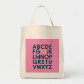 Tote Bag Lettre alphabet simple mignonne design dans la bib (Devant)