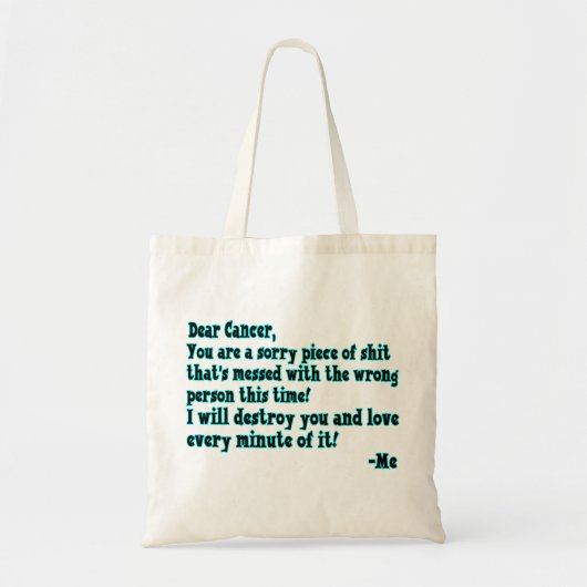Tote Bag Lettre au Cancer (Devant)