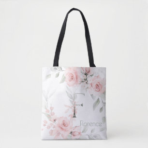 Tote Bag LETTRE BRIdesmaid Rose rose monogramme