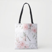 Tote Bag LETTRE BRIdesmaid Rose rose monogramme K (Devant)