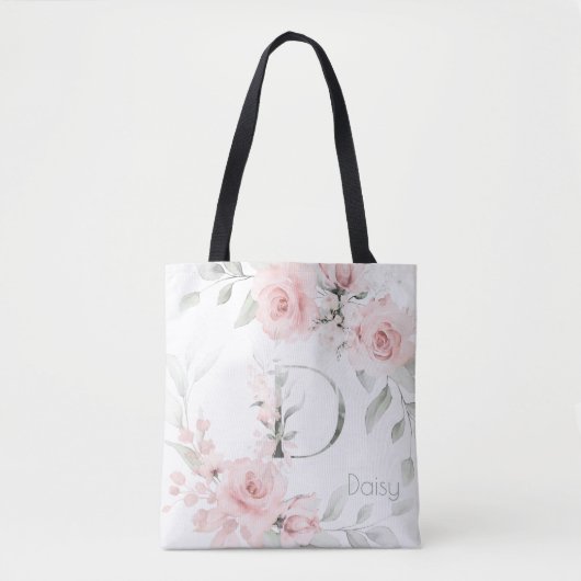 Tote Bag Lettre D Monogramme rose rose pâle (Devant)