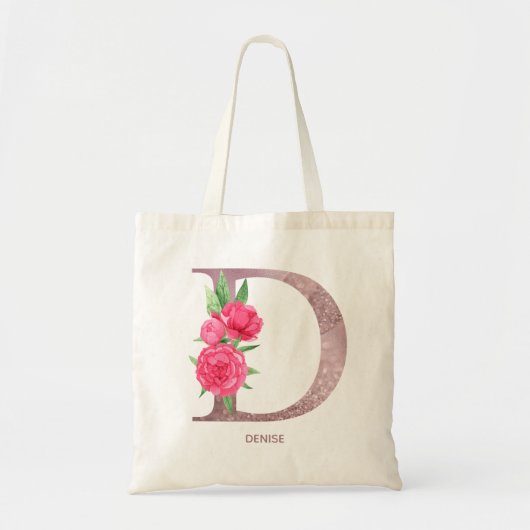 Tote Bag Lettre D Nom personnalisé monogramme femme d'affai (Devant)