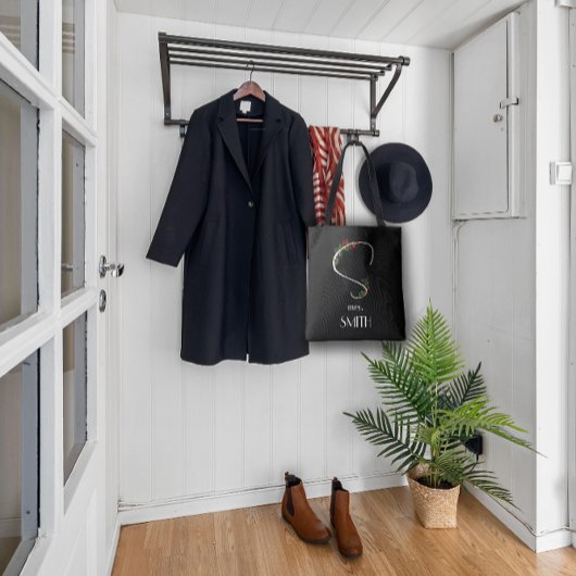 Tote Bag Lettre de fleurs d'aquarelle simple A