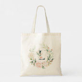 Tote Bag Lettre de monogramme floral Pastel rose (Dos)