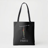 Tote Bag Lettre de nom d'aquarelle moderne T enseignant (Devant)