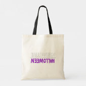 Tote Bag Lettre d'Halloween violet joyeux style Art (Dos)