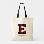 Tote Bag Lettre "E" de Monogramme rouge et noir plaqué (Dos)