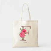 Tote Bag Lettre F Nom personnalisé monogramme de la femme d (Devant)