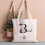 Tote Bag LETTRE FLEURIE BRIDEMUSÉE Mariage Floral Boho<br><div class="desc">Sac fourre-tout Bridesmaid pour personnaliser pour votre femme de ménage. Bridesmaid est écrit à l'aide de lettres florales boho neutres et d'écriture manuscrite. Vous pouvez également ajouter le nom de la mariée et du marié ainsi que la date de leur mariage, qui encadre une esperluette fleurie de coordination. Bel cadeau...</div>