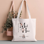 Tote Bag LETTRE FLEURIE D'Honneur Mariage floral Boho<br><div class="desc">Maid of Honor sac fourre-tout à personnaliser pour votre Maid of Honor. Maid of Honor est écrit avec des lettres de fleurs boho neutres et des scripts manuscrits. Vous pouvez également ajouter le nom de la mariée et du marié ainsi que la date de leur mariage, qui encadre une esperluette...</div>