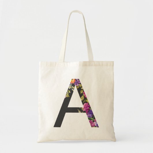 Tote Bag LETTRE FLEUVE BOtanique A MONogramme (Devant)