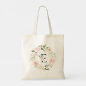 Tote Bag Lettre florale initiale E cadre floral (Dos)