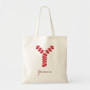 Tote Bag Lettre florale O Mariage Monogramme de la servante