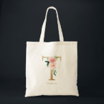 Tote Bag Lettre florale Pivoine T Monogramme Or Demoiselle<br><div class="desc">Le sac fourre-tout à monogramme à lettre florale T présente un bouquet floral aquarelle de pivoines roses et de roses, un accent de verdure et une lettre en faux or. Ce sac fourre-tout à monogramme de demoiselle d'honneur à lettre T florale est parfait pour les mariages, les fêtes, les anniversaires...</div>