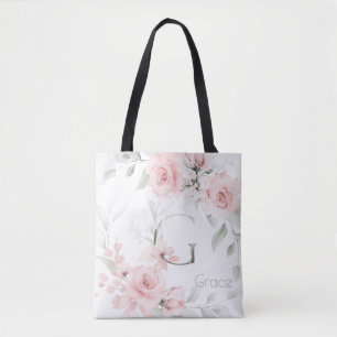 Tote Bag Lettre G Monogramme rose rose rose pâle