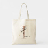 Tote Bag Lettre I Moderne Initiale Monogramme Personnalisée (Dos)