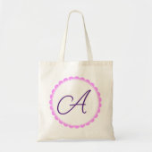 Tote Bag Lettre initiale A Violet pourpre (Devant)