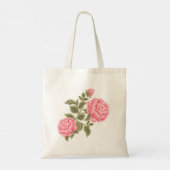 Tote Bag Lettre initiale du Rose floral Monogramme Nom Coup (Dos)